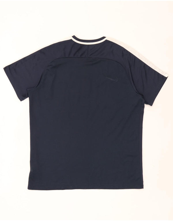 Męski T-shirt Nike Dri Fit Top XL, granatowy, blok kolorów