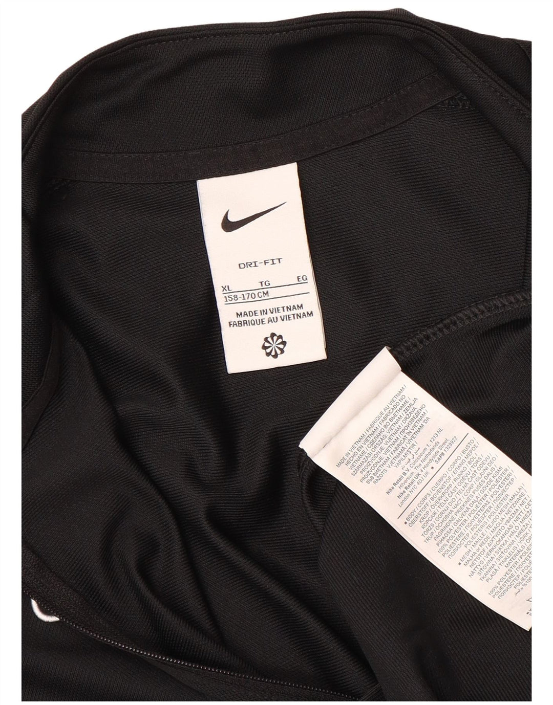 Nike Boys Dri Fit Tracksuit Top Jacket 13-14 Years XL Black Polyester