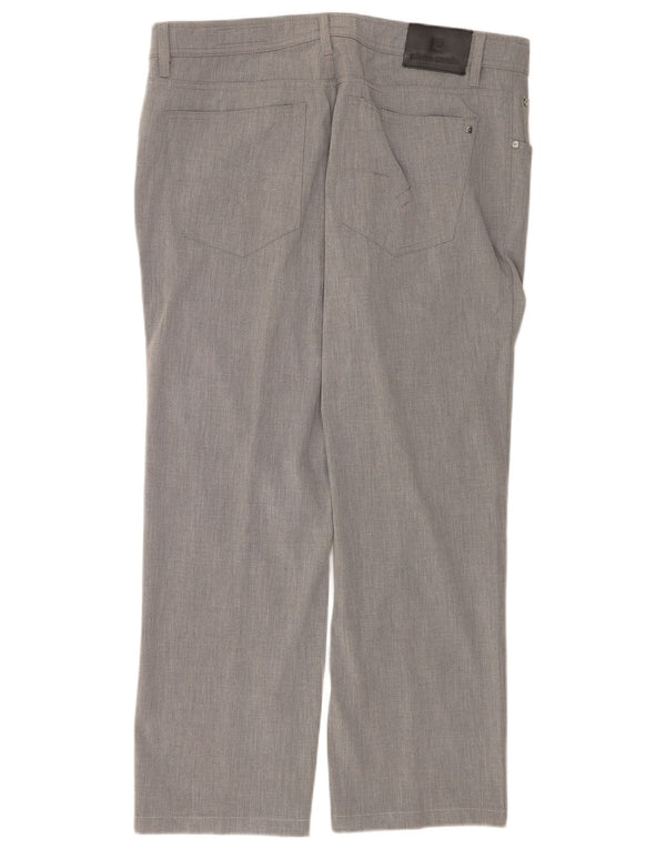 Pierre Cardin Mens Straight Casual Trousers W40 L30 Grey Polyester