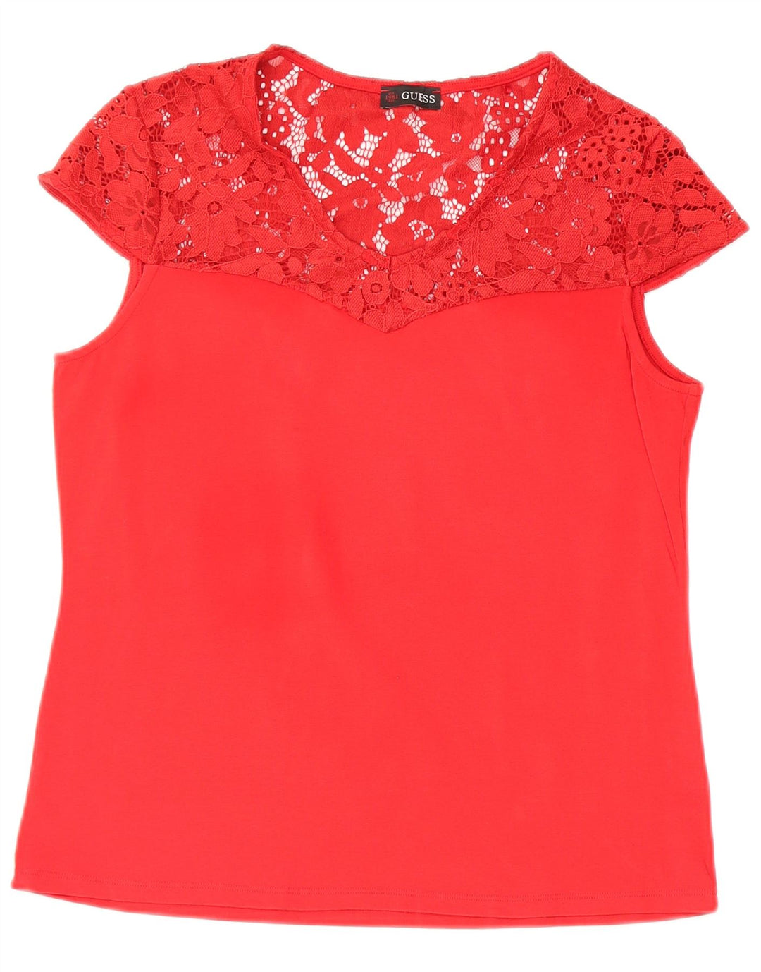 GUESS Womens Blouse Top UK 12 Medium Red Floral