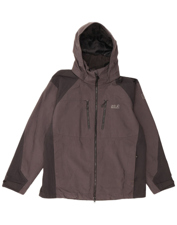 Giacca antipioggia con cappuccio da uomo Jack Wolfskin UK 40/42 Large Grey Colourblock
