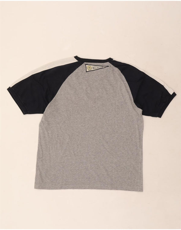 Champion Tee-Shirt Michigan Graphic Homme Gris Moyen Colourblock Cotton