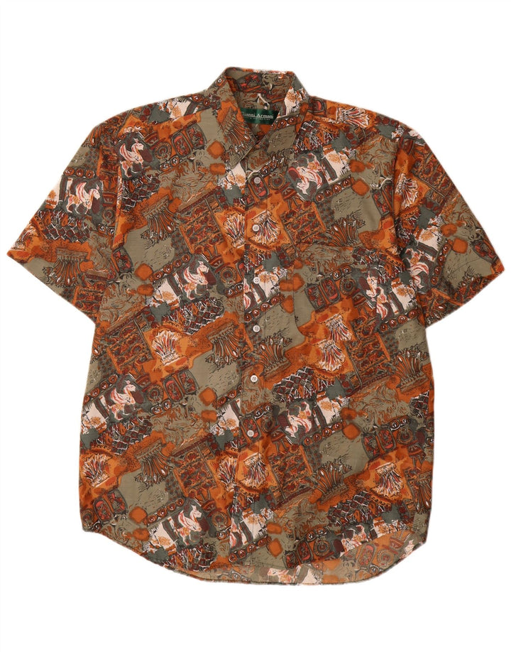 Vintage Mens Abstract Pattern Shirt Size 39 Medium Multicoloured