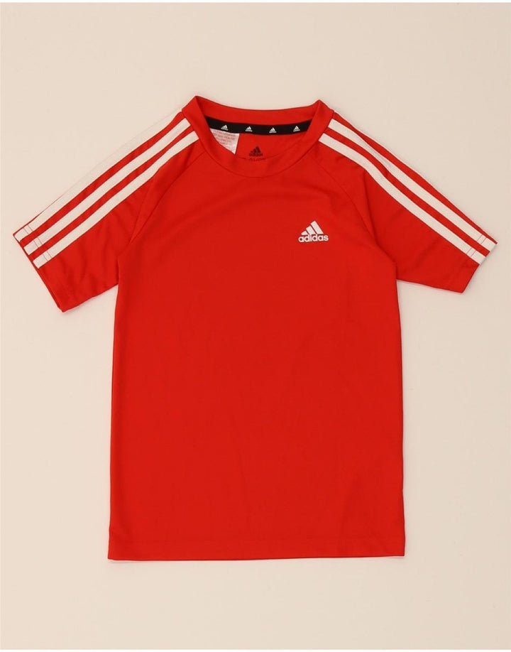 ADIDAS Boys Aeroready T-Shirt Top 7-8 Years Red Polyester Vintage Adidas and Second-Hand Adidas from Messina Hembry 