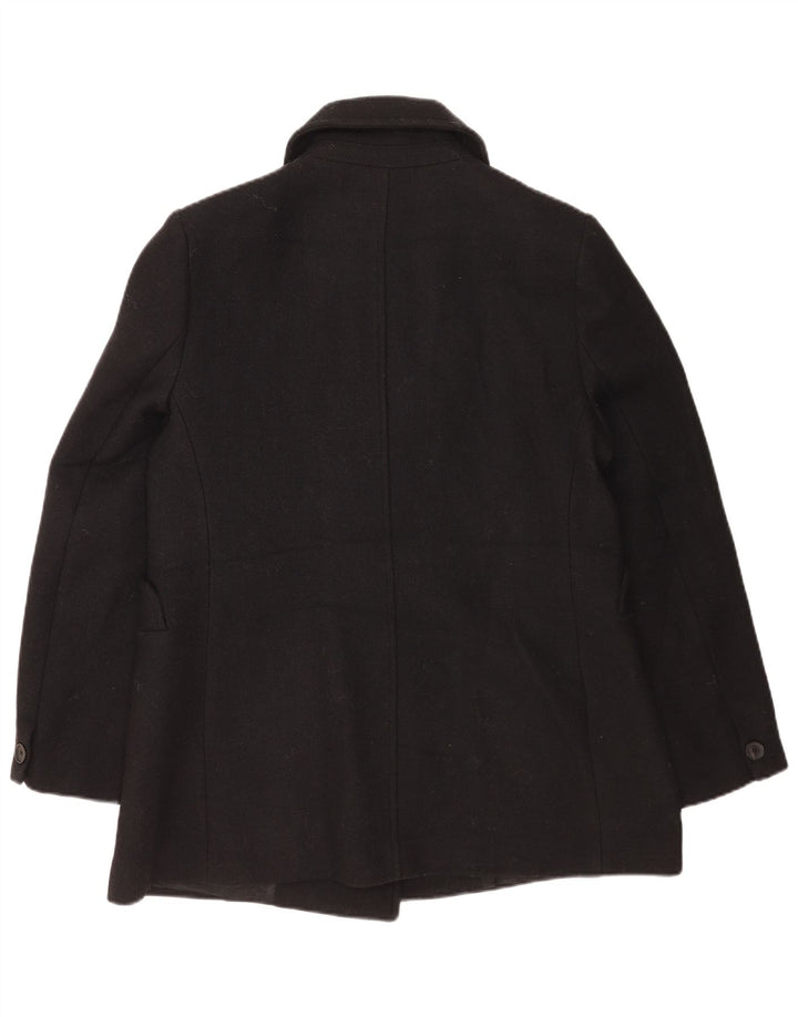 Zara Womens Pea Coat UK 18 XL Black Wool