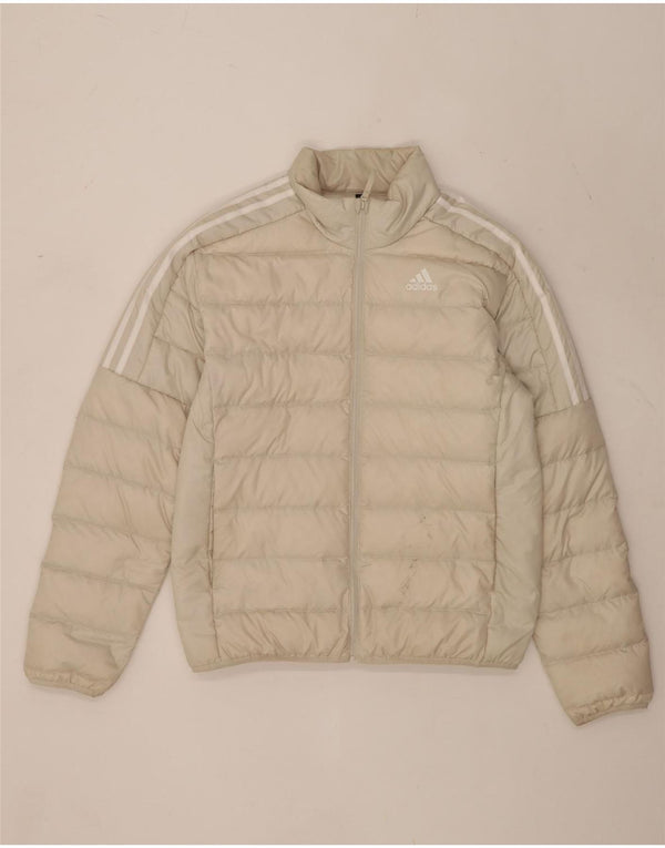 Adidas Mens Padded Jacket UK 38 Medium Beige Polyester