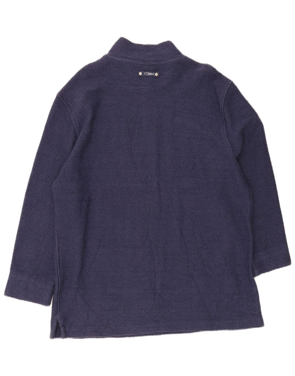 Felpa con collo con zip da uomo Weird Fish 2XL cotone blu navy