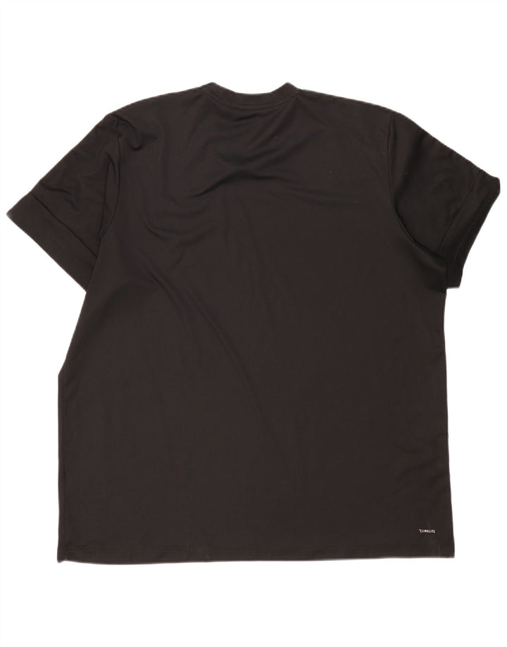 Adidas Mens Climalite Graphic T-Shirt Top 2XL Black Polyester