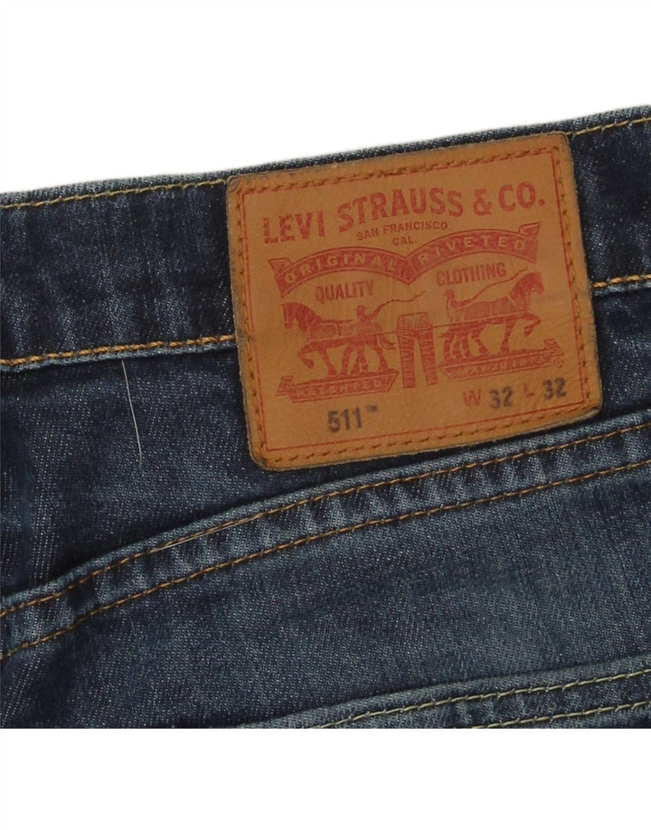 Levi's Herre 511 Slim Jeans W32 L32 Marineblå Bomuld