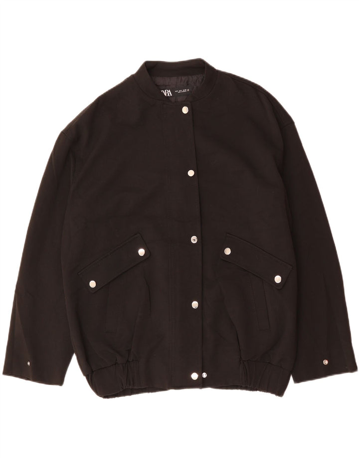 Giubbotto bomber oversize da donna Zara UK 10 piccolo acetato nero