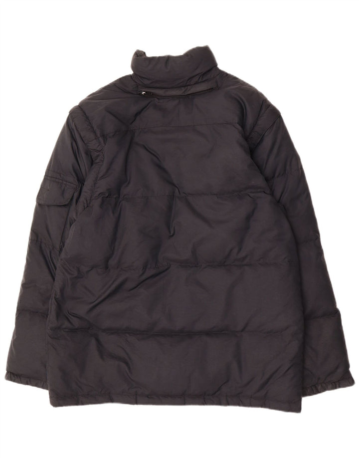Trussardi Mens Loose Fit Padded Jacket IT 44 XS Black Polyester