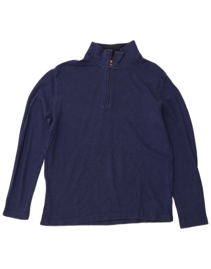 CHAPS Mens Zip Neck Top Long Sleeve Medium Navy Blue Cotton