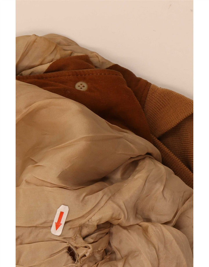 Vintage Ανδρικό Suede Bomber Jacket UK 38 Medium Beige