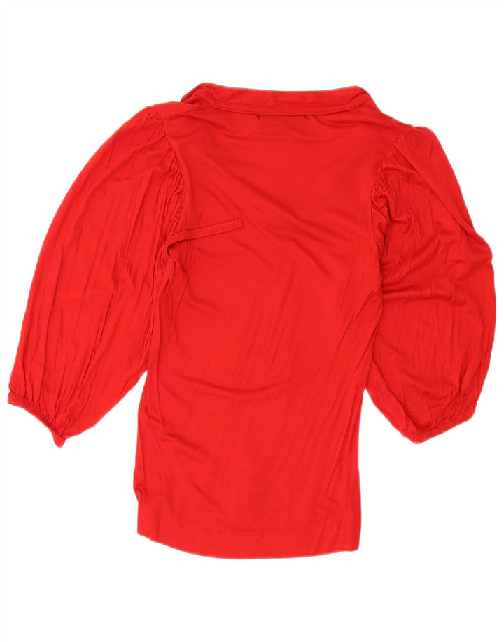 Zara Womens 3/4 Sleeve Blouse Top UK 8 Small Red