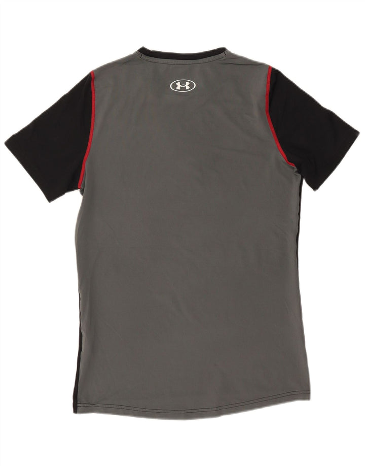 Under Armour Mens T-Shirt Top Small Black Colourblock Polyester