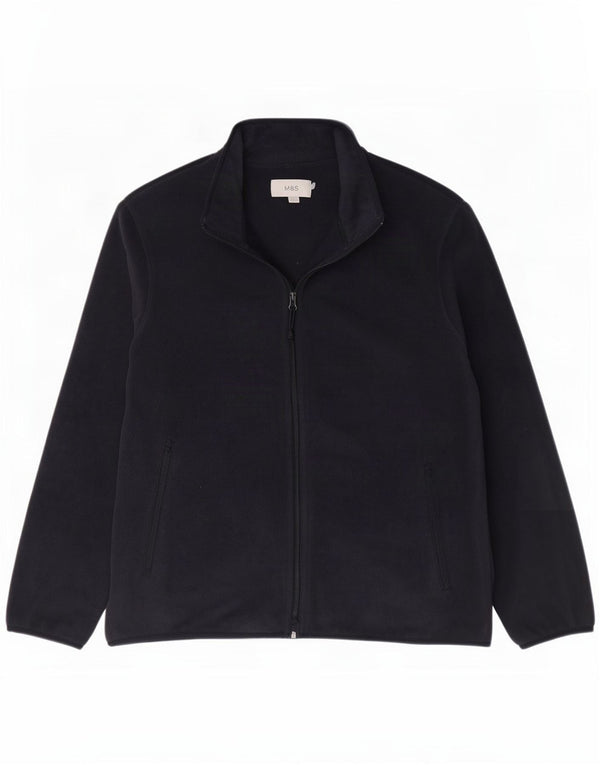 Giacca in pile da uomo Marks & Spencer UK 42 XL poliestere blu navy