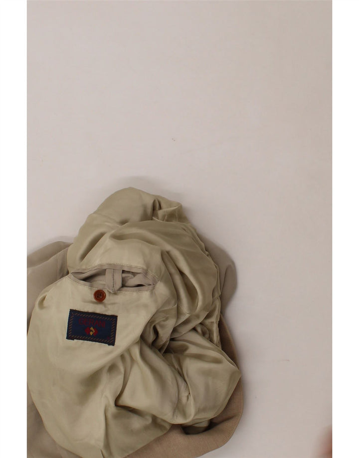 GERANI Mens Bomber Jacket IT 54 2XL Beige Polyester Vintage Gerani and Second-Hand Gerani from Messina Hembry 