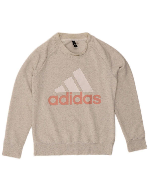 Felpa grafica da donna Adidas Jumper UK 8 Small Grey Flecked