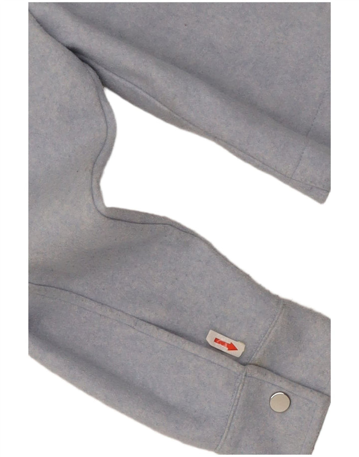 Zara Damen Crop Bomberjacke UK 16 Large Blau Polyester
