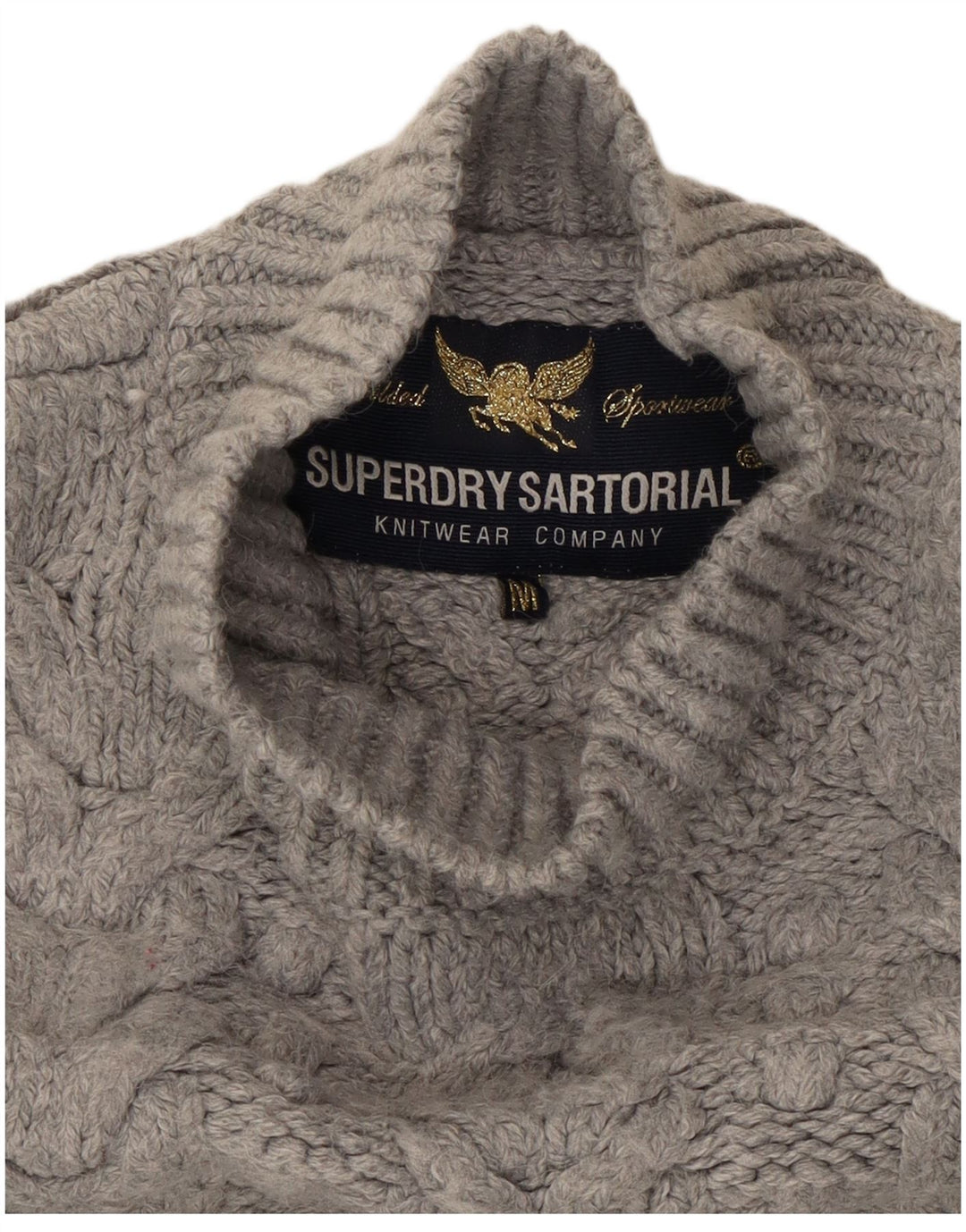 Superdry Womens Oversized Turtle Neck Jumper Sweater UK 14 Medium Grey
