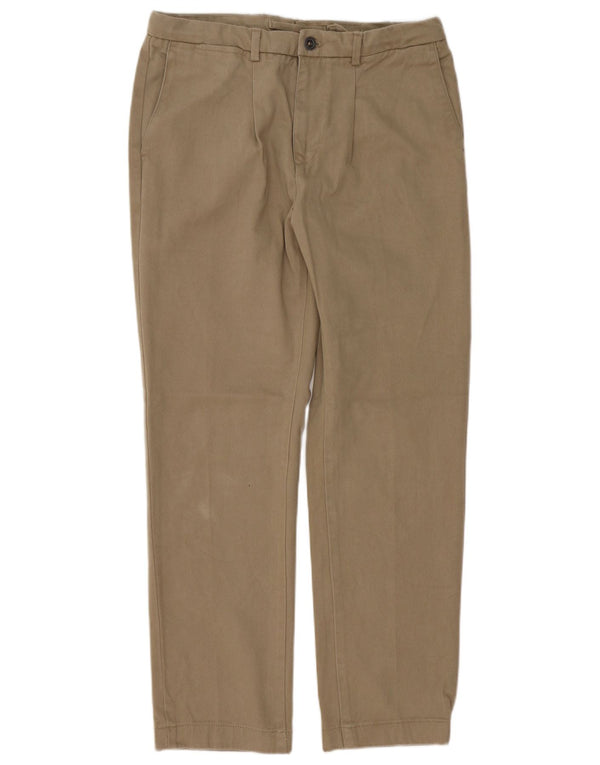 Pantalones chinos rectos vintage para hombre W34 L30 Beige