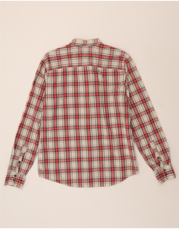 TOMMY HILFIGER Mens Shirt Large Red Check Cotton Vintage Tommy Hilfiger and Second-Hand Tommy Hilfiger from Messina Hembry 