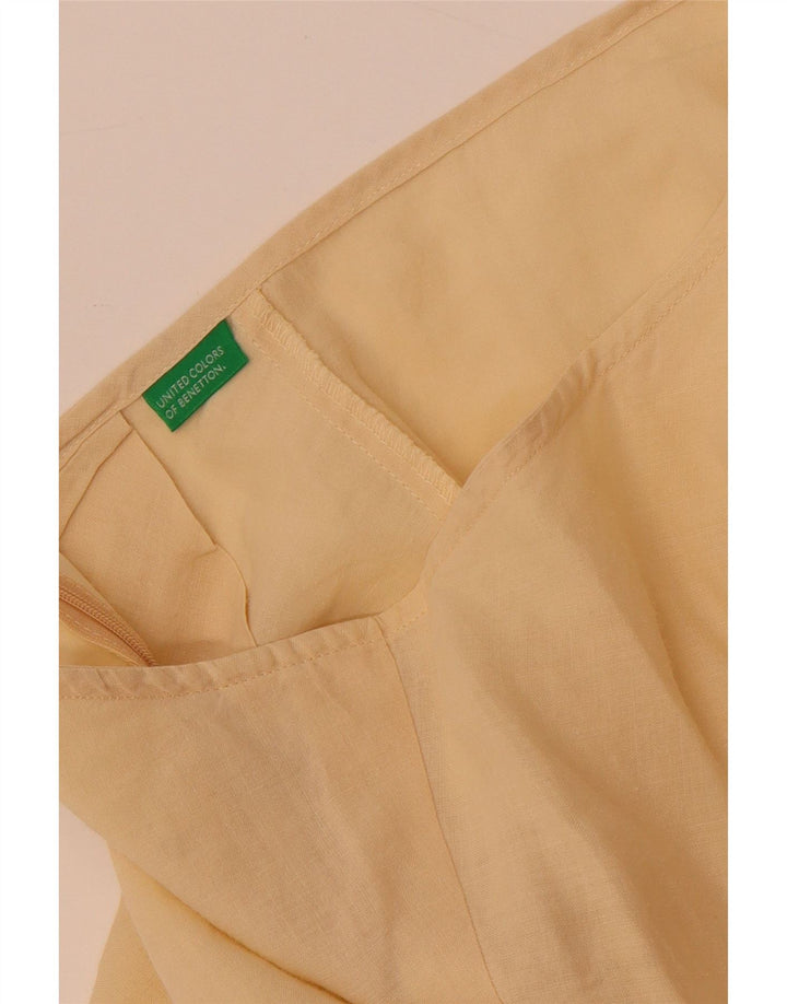 Benetton Womens A-Line Skirt W28 Medium  Yellow