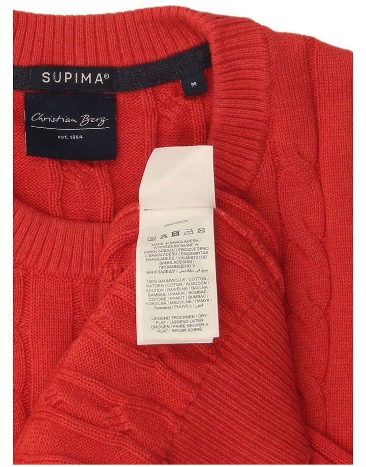 Maglione maglione girocollo da uomo Christian Berg in cotone rosso medio