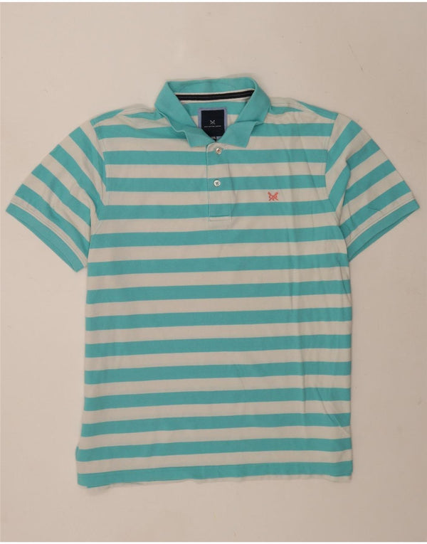 Мужская рубашка-поло Crew Clothing 2XL, хлопковая бирюзовая полоска