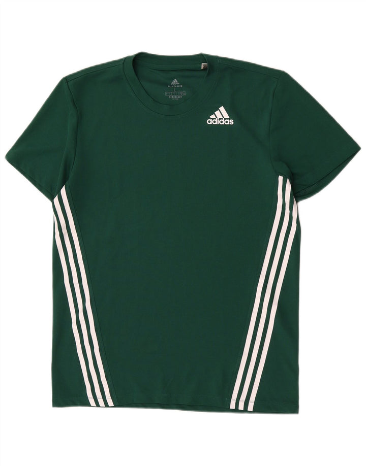 Adidas Mens Aeroready T-Shirt Top Large Green Polyester