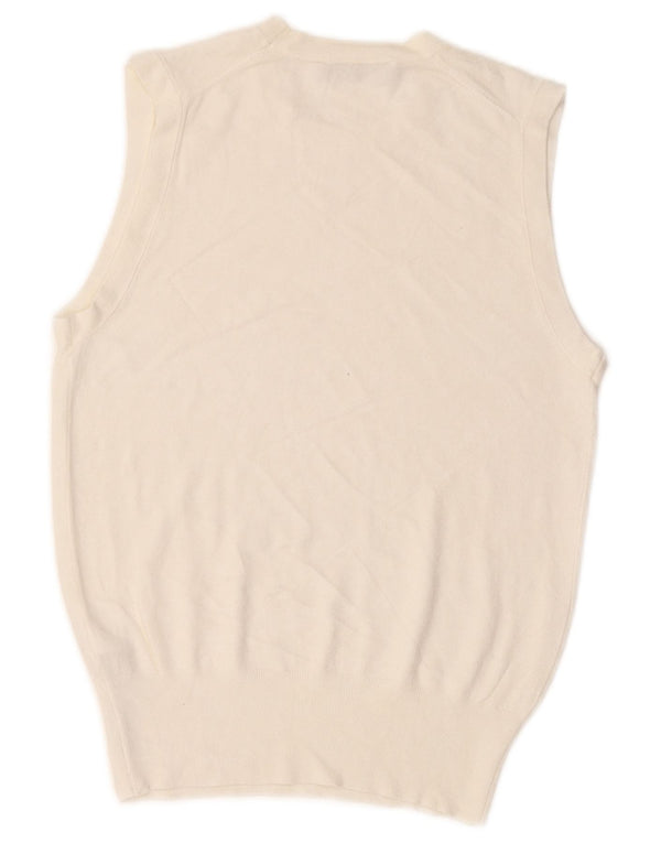 Zara Damen Weste Tank Top UK 12 Medium Off White Viscose