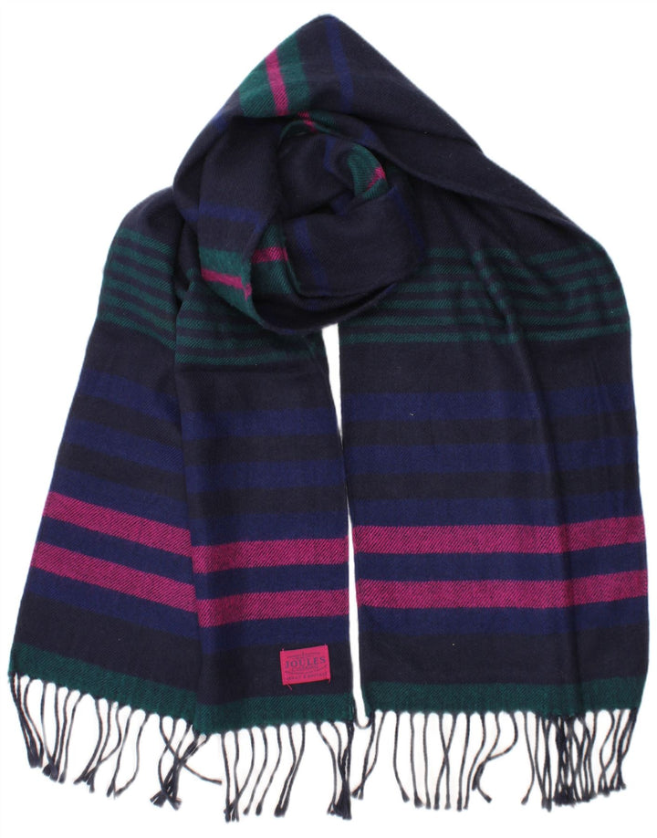 JOULES Womens Rectangle Scarf One Size Navy Blue Striped Classic