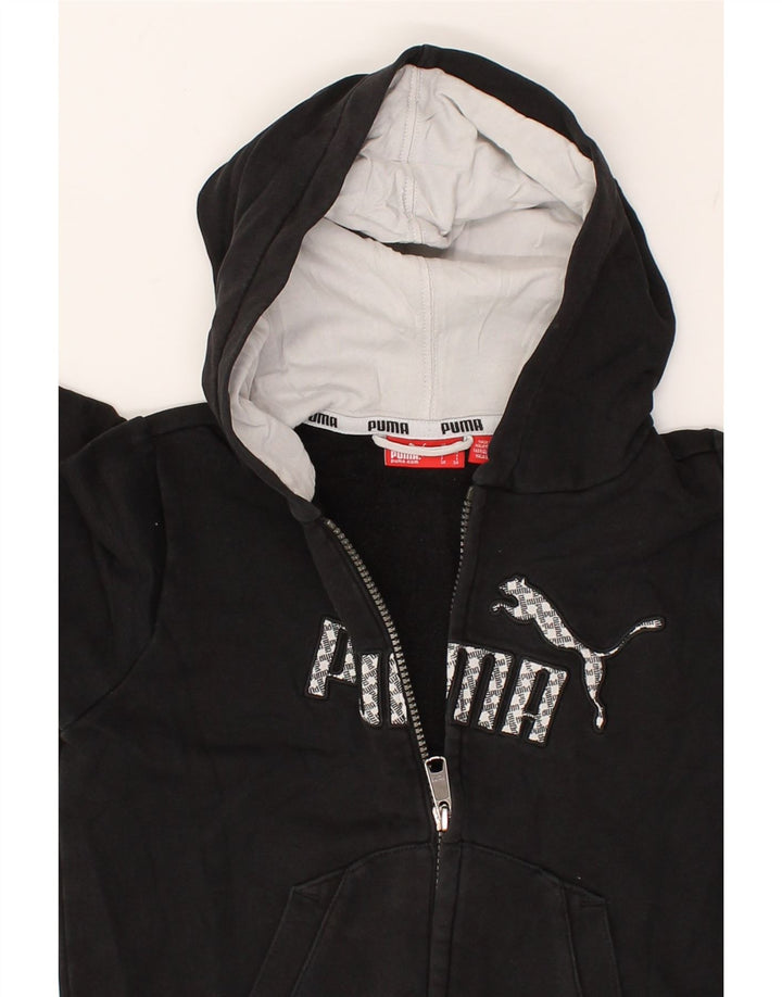PUMA Boys Graphic Zip Hoodie Sweater 3-4 Years Black Cotton | Vintage Puma | Thrift | Second-Hand Puma | Used Clothing | Messina Hembry 