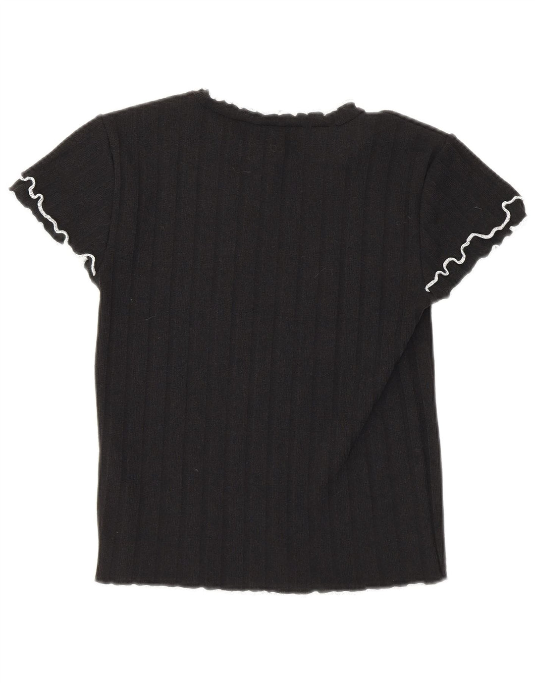 Zara Womens Crop T-Shirt Top UK 12 Medium Black Polyester
