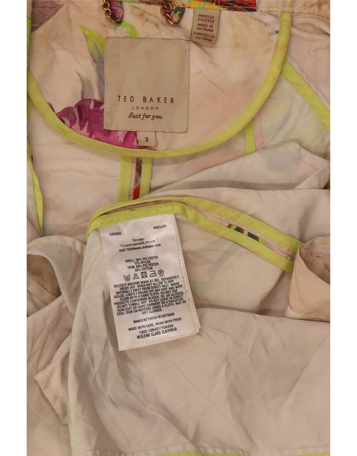 Jachetă de ploaie cu glugă pentru femei Ted Baker Mărimea 3 Medium Multicolor Floral