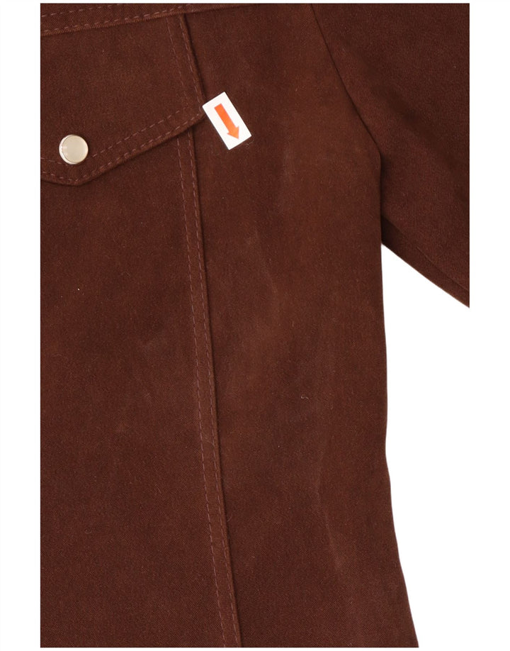 VINTAGE Womens Bomber Jacket UK 12 Medium Brown