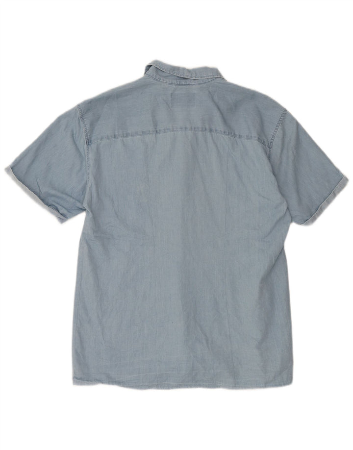 Jack & Jones Mens Short Sleeve Shirt XL Blue