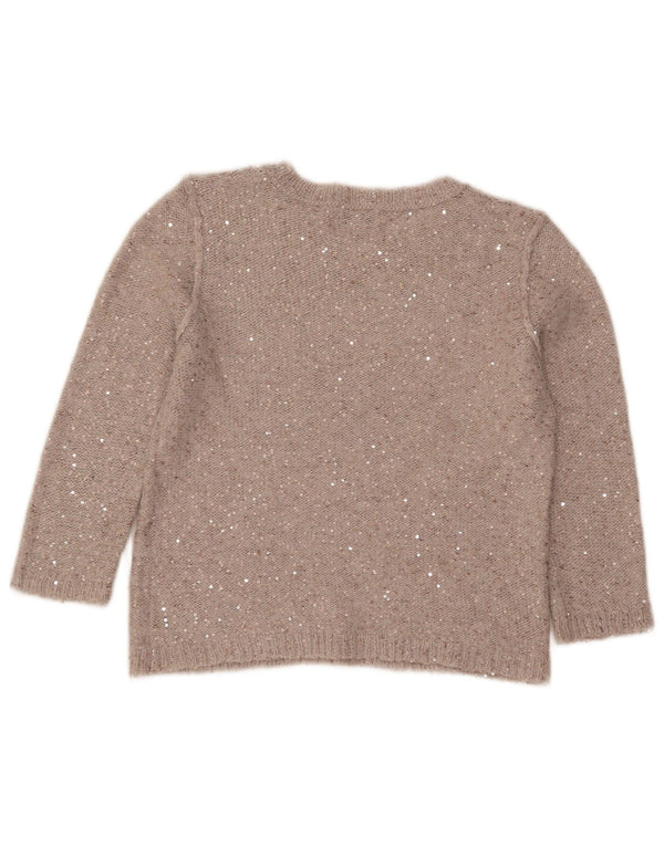 Maglione da donna con scollo a barca corto con maniche a 3/4 Jigsaw UK 14 Large Grigio