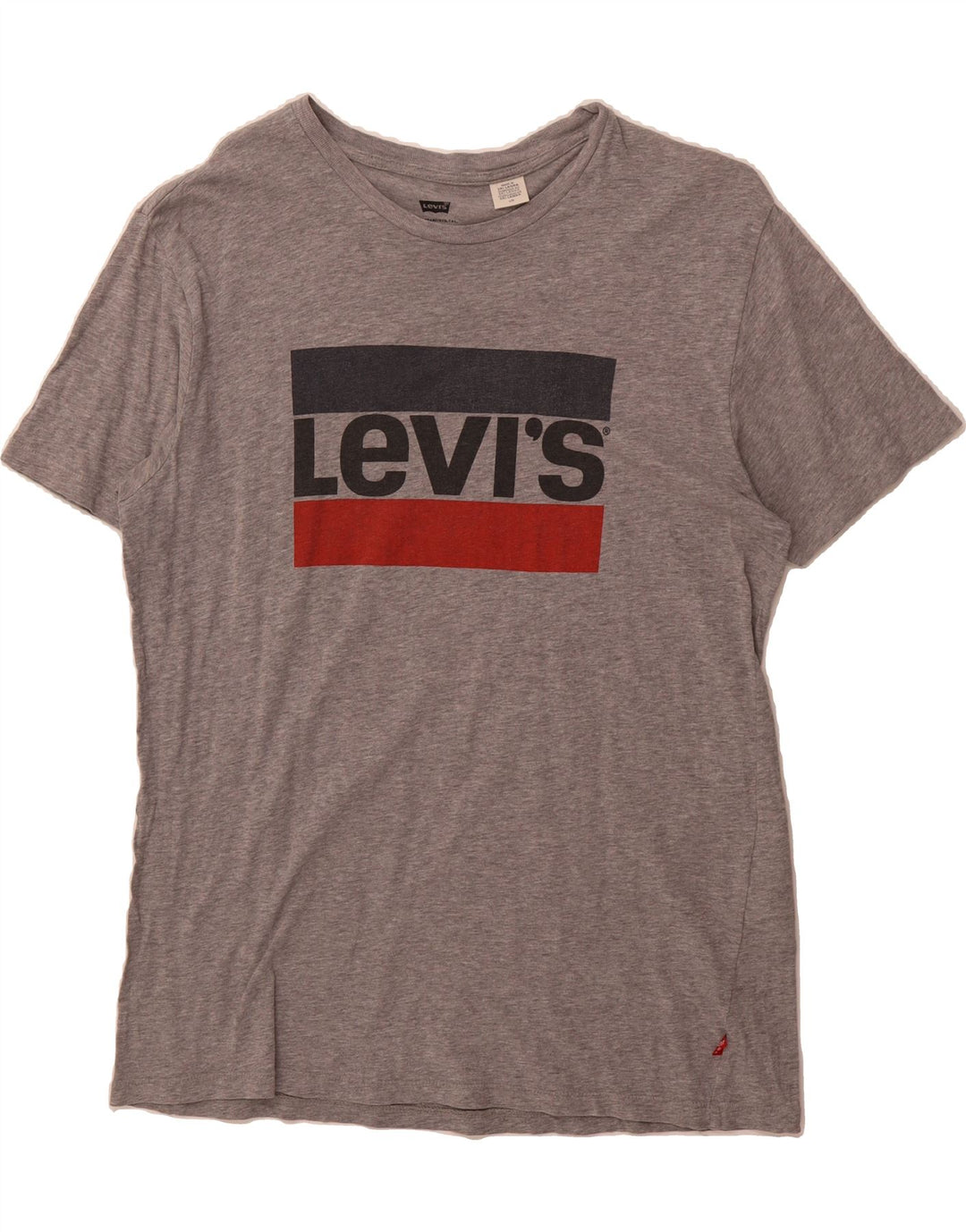 LEVI'S Mens Graphic T-Shirt Top Large Grey Cotton Vintage Levi's and Second-Hand Levi's from Messina Hembry 