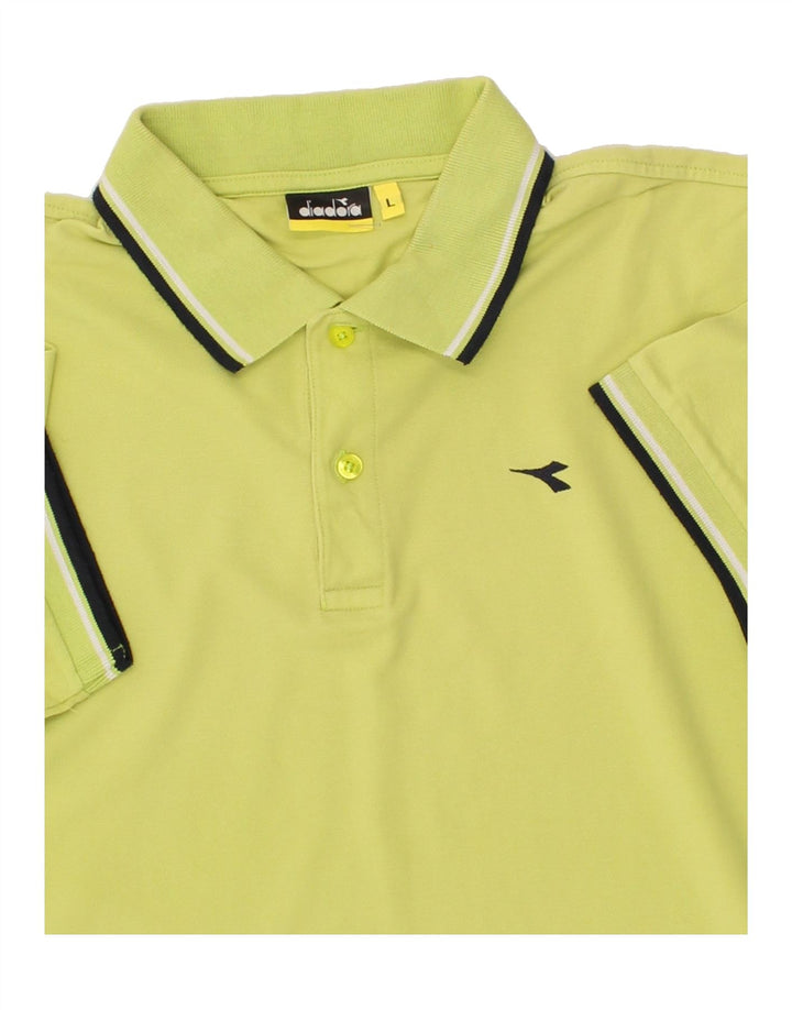 DIADORA Mens Polo Shirt Large Green Vintage Diadora and Second-Hand Diadora from Messina Hembry 