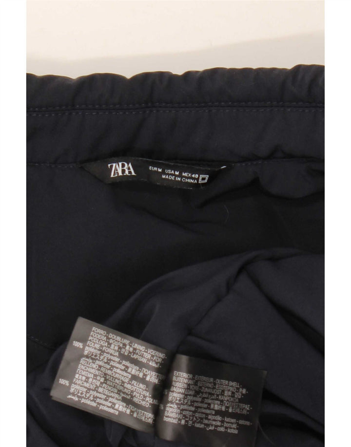 Zara Mens Bomber Jacket UK 38 Medium Bleu Marine Polyester