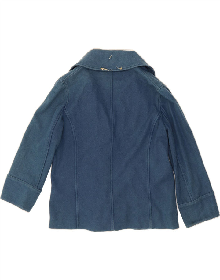 TRUSSARDI Womens Double Breasted Coat IT 42 Medium Blue Vintage Trussardi and Second-Hand Trussardi from Messina Hembry 