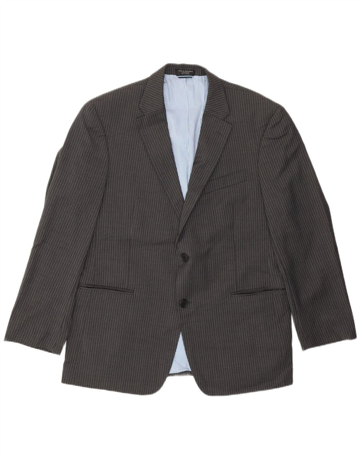 Tommy Hilfiger Mens 2 Button Blazer Jacket UK 40 Large Grey Pinstripe Wool