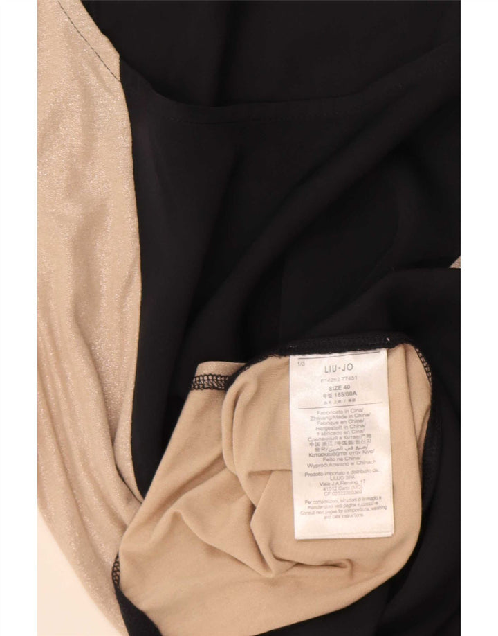 Liu Jo Damen Weste Top IT 40 Small Schwarz Colourblock Polyester