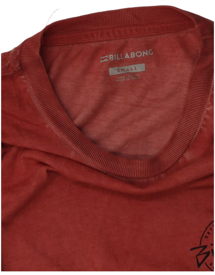 Billabong Mens T-Shirt Top Small Pink Cotton