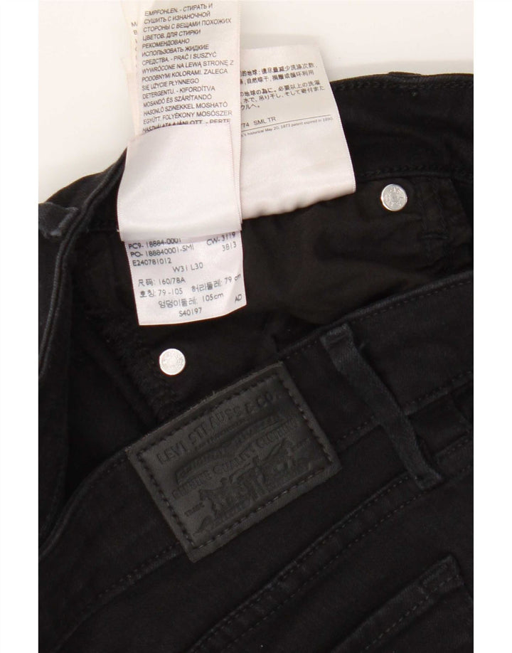 Levi's Womens 712 Slim Jeans W31 L30 Black Cotton