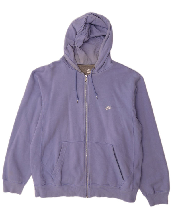 Nike Mens Zip Hoodie Sweater UK 45/47 XL Purple Cotton
