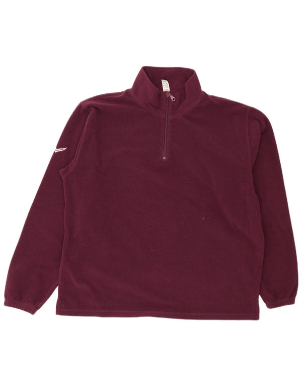 Trigema Maglione in pile da uomo con zip e collo grande in poliestere bordeaux