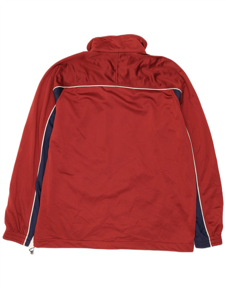 DIADORA Mens Tracksuit Top Jacket UK 38 Medium Maroon Colourblock