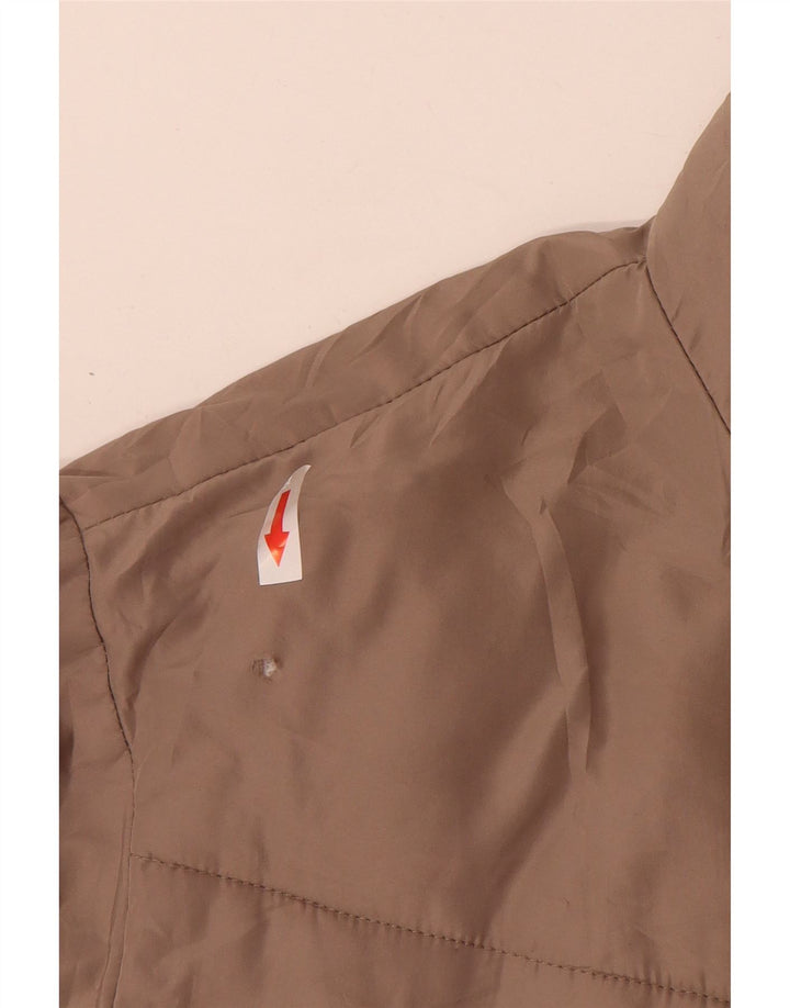 Zara Womens Oversized Crop Hooded Padded Jacket UK 20 2XL Beige Polyester